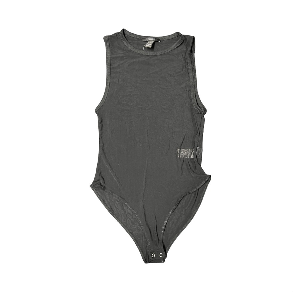 Mesh tank top bodysuit